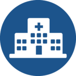 hospital icons design in blue circle png